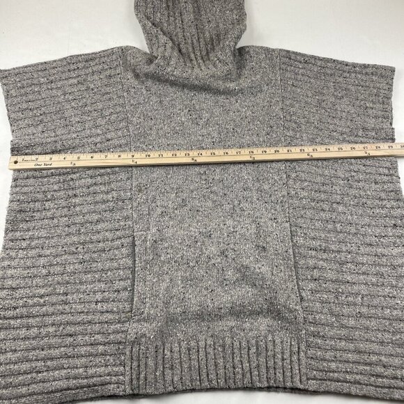 Athleta Donegal Passage Cowl Neck Sweater Poncho Women's XS Wool Blend Pocket - Picture 3 of 8